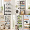 Space-Saving 4-Tier Metal Over-the-Toilet Storage Rack with Adjustable Shelves for Small Bathrooms, Black