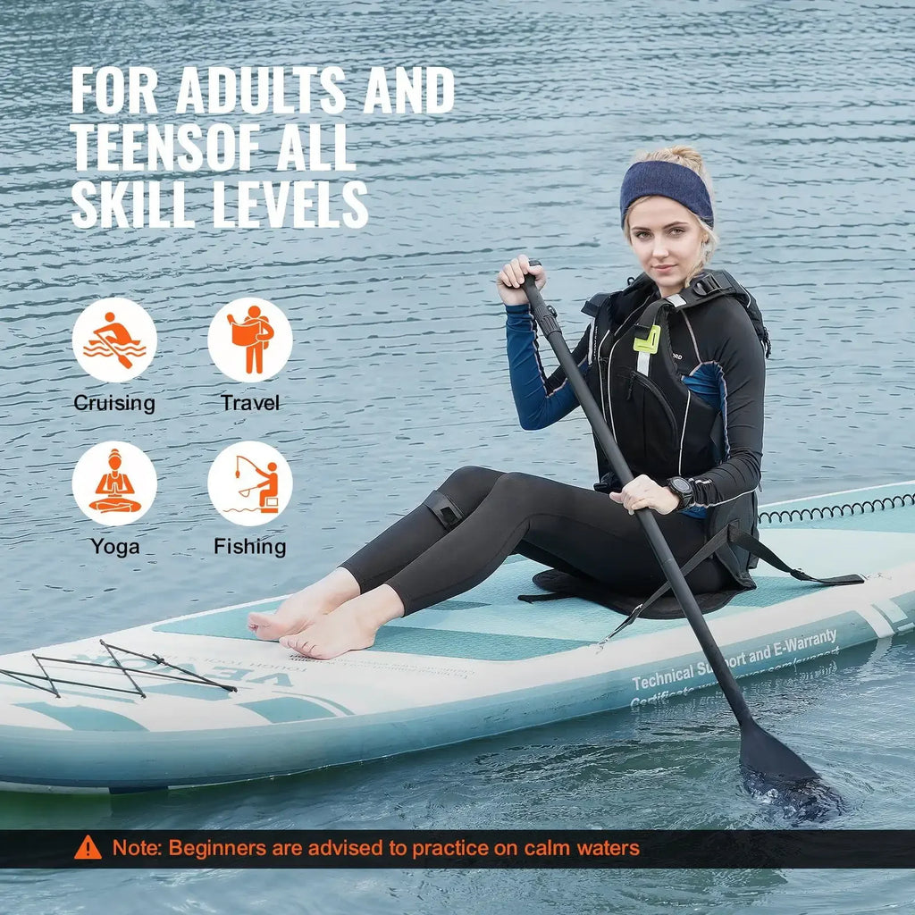 Inflatable Stand Up Paddle Board, 10' x 33" x 6" Wide SUP Paddleboard with Removable Kayak Seat, Board Accessories, Pump