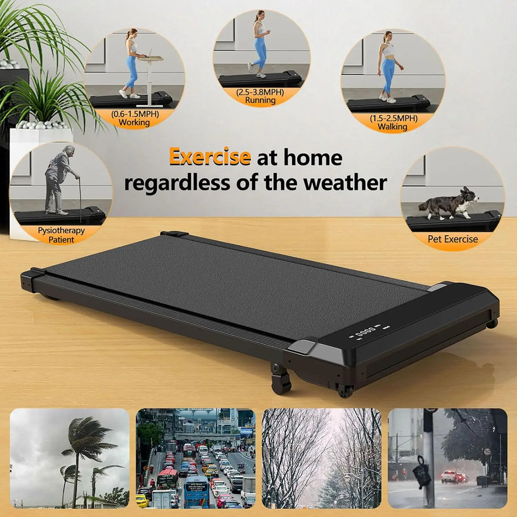 Walking Pad Treadmill With Incline,Under Desk Treadmill With Incline 2 In 1 For Walking And Jogging,2.5HP Compact Incline Walkin
