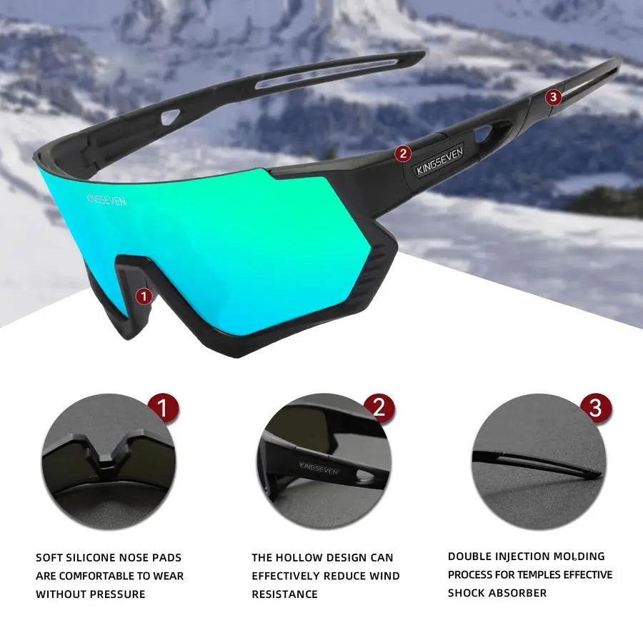 Polarized Cycling Sunglasses Men Women Mtb Bicycle Glasses UV400 Protection Sports SunglassesLS910 Black Green
