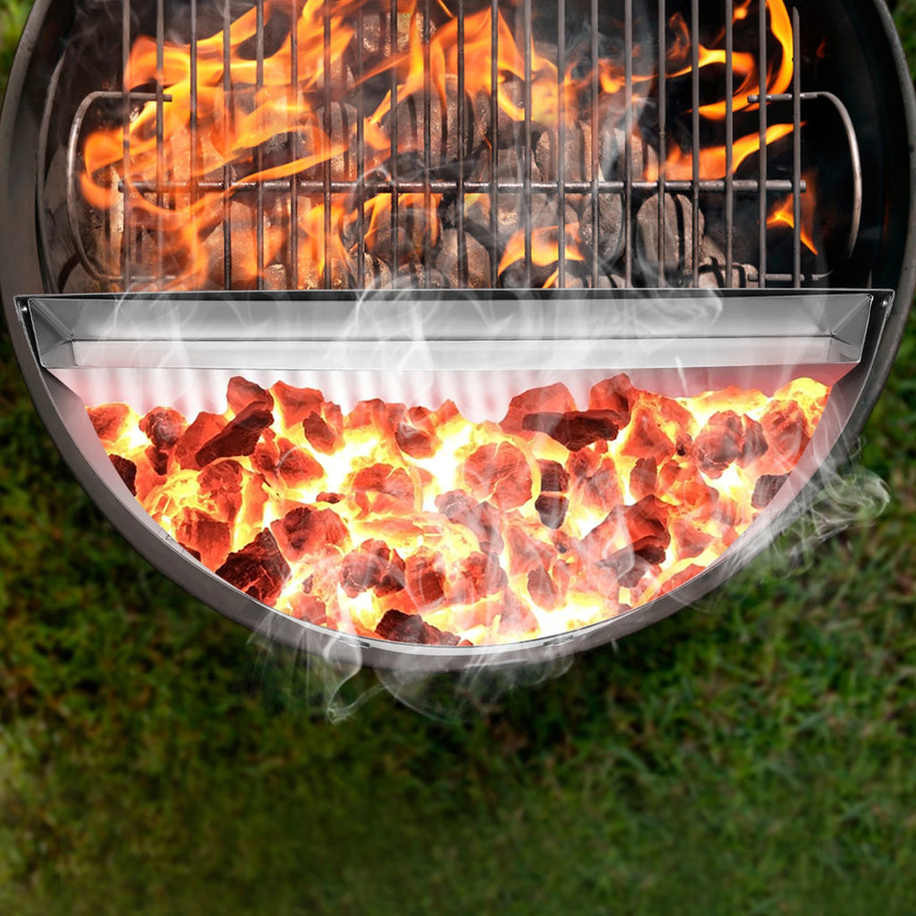 Stainless Steel Grill Baskets Slow Sear Barbecue Basket Charcoal Briquet Holder Large Capacity Charcoal Basket with Water Pan