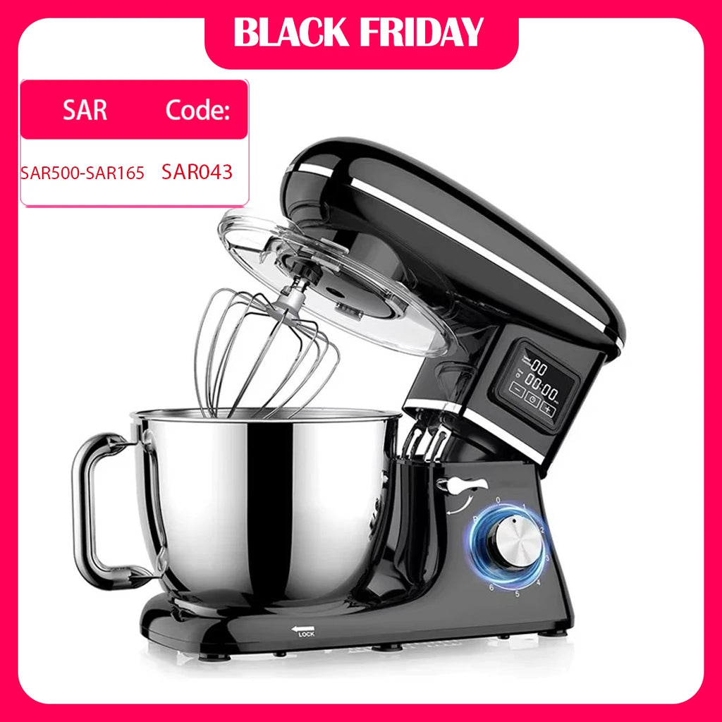 220V Powerful Stand Mixer Electric Blender Household Automatic Timing Hair Noodles Flour-Mixing Machine Commercial stand mixer