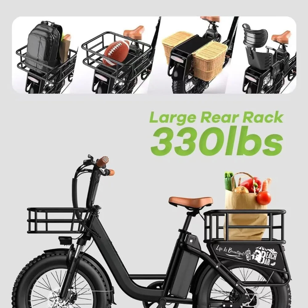 Electric Bike for Adults with Peak 1500W Motor, 48V 20Ah Removable Battery Fast Ebike,Max 70Miles & 30MPH,20" x4.0 Fat Tire