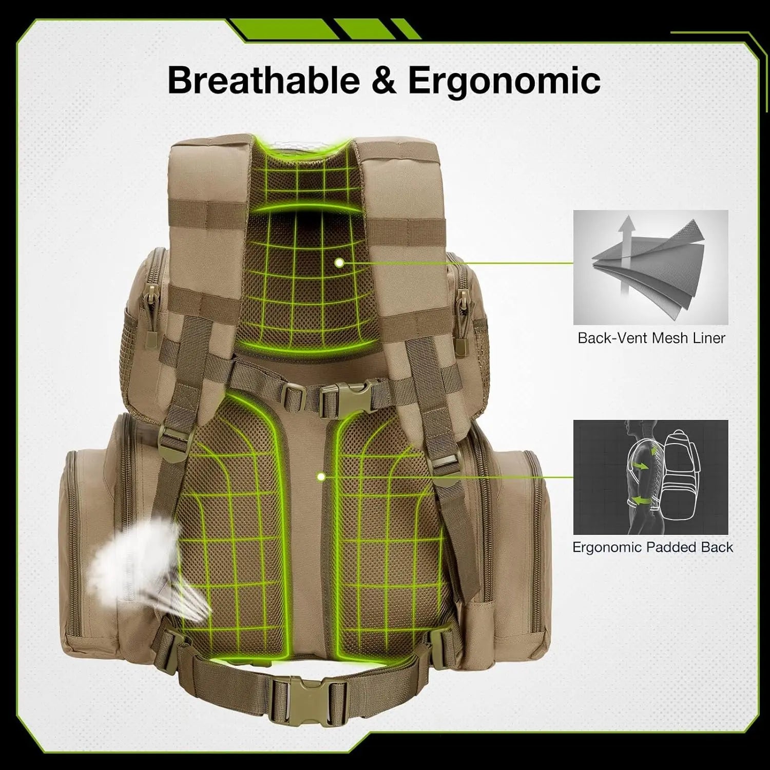 Tactical Range Backpack Bag for Gun and Ammo with Pistol Case