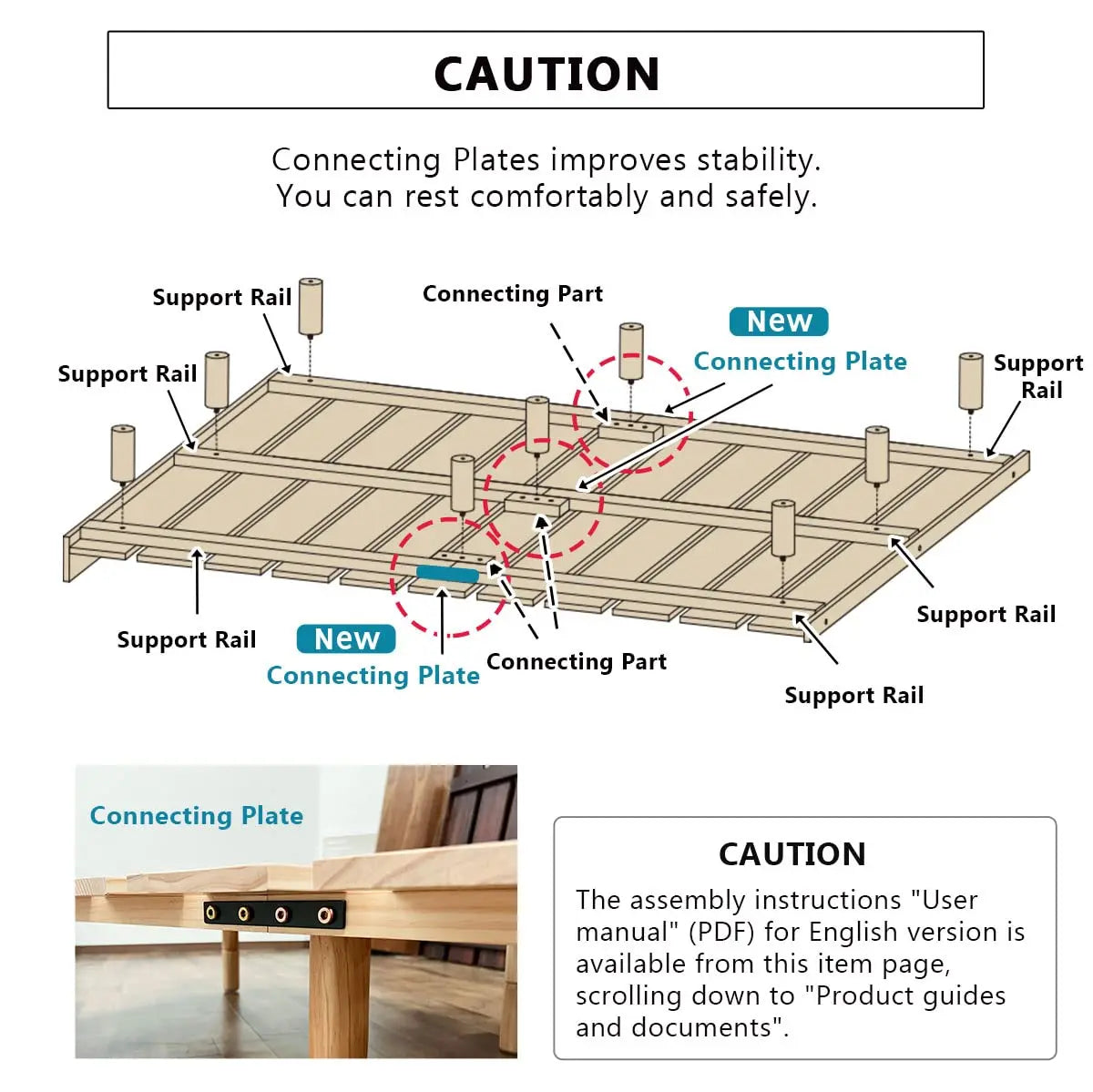 Wood Slatted Floor Bed Frame Full for Japanese Futon Mattress Solid Pine (Retro-Brown), Height Adjustable (2/7/12in) Tatam