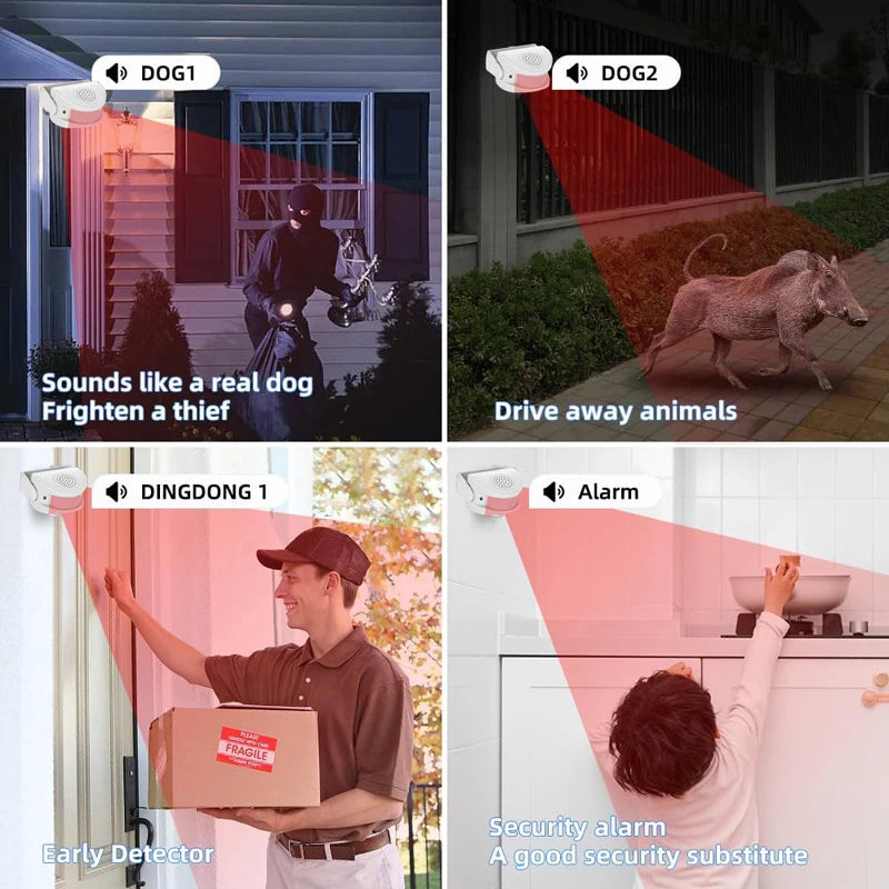 Infrared Motion Sensor, Music Alarm, Suitable for Guest Doorbell, Home Shop Hotel Welcome, Family Security System, Outdoor Use,