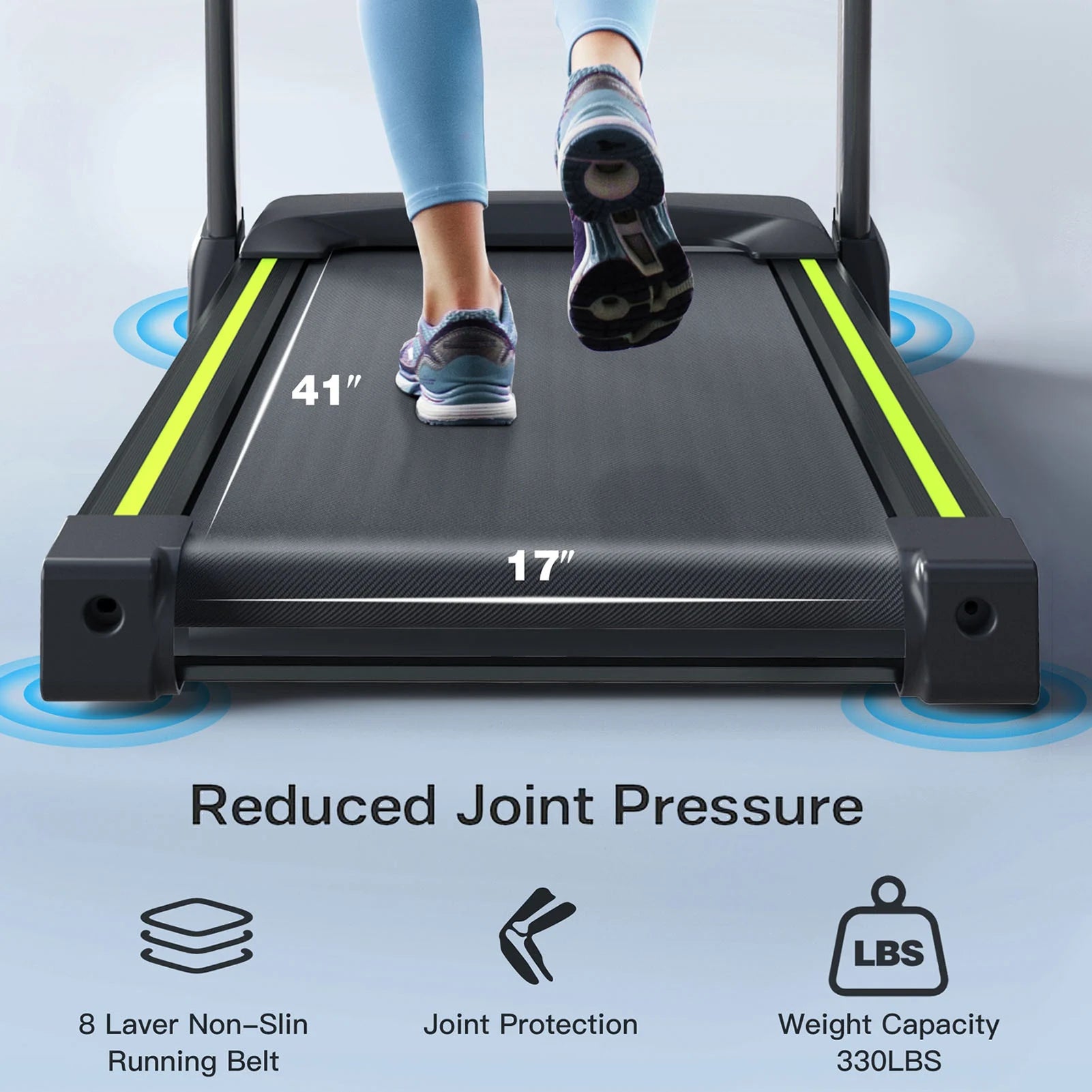 3.5 HP 0.5-7.5 MPH  Portable Foldable Treadmill with Handles 15% Auto Incline Home Running Walking Treadmill Fitness Equipment