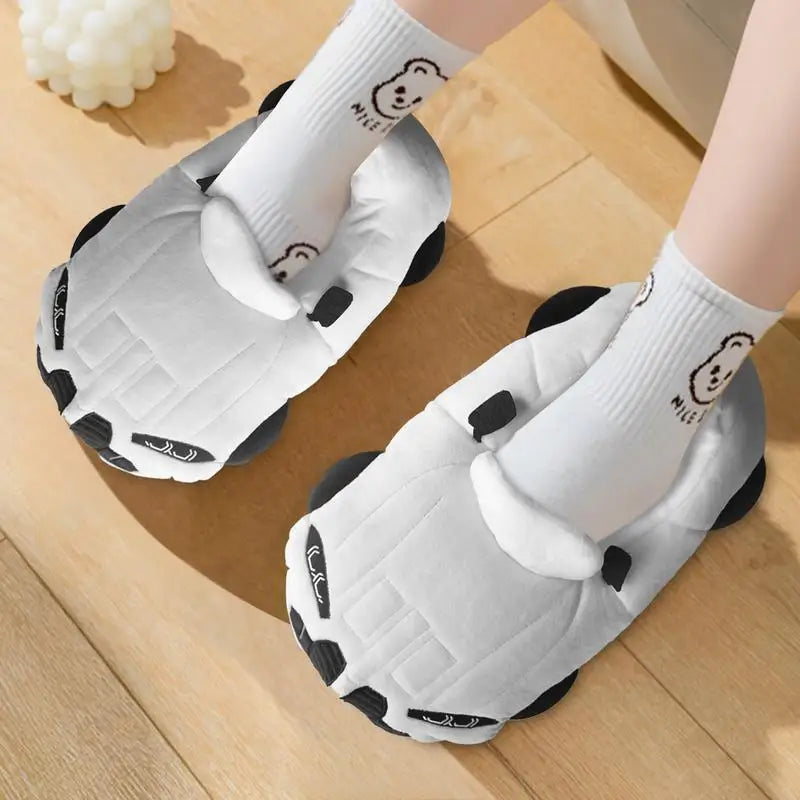 Cars Plush Slippers Cartoon Plush Shoes 29cm Portable Fuzzy House Slippers Soft Racing Car Slippers for Family Gatherings