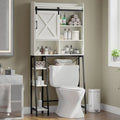 Storage Cabinet Over Toilet with Sliding Door & Toilet Paper Holder Stand, Home Space-Saving Toilet Rack for Bathroom, Restroom