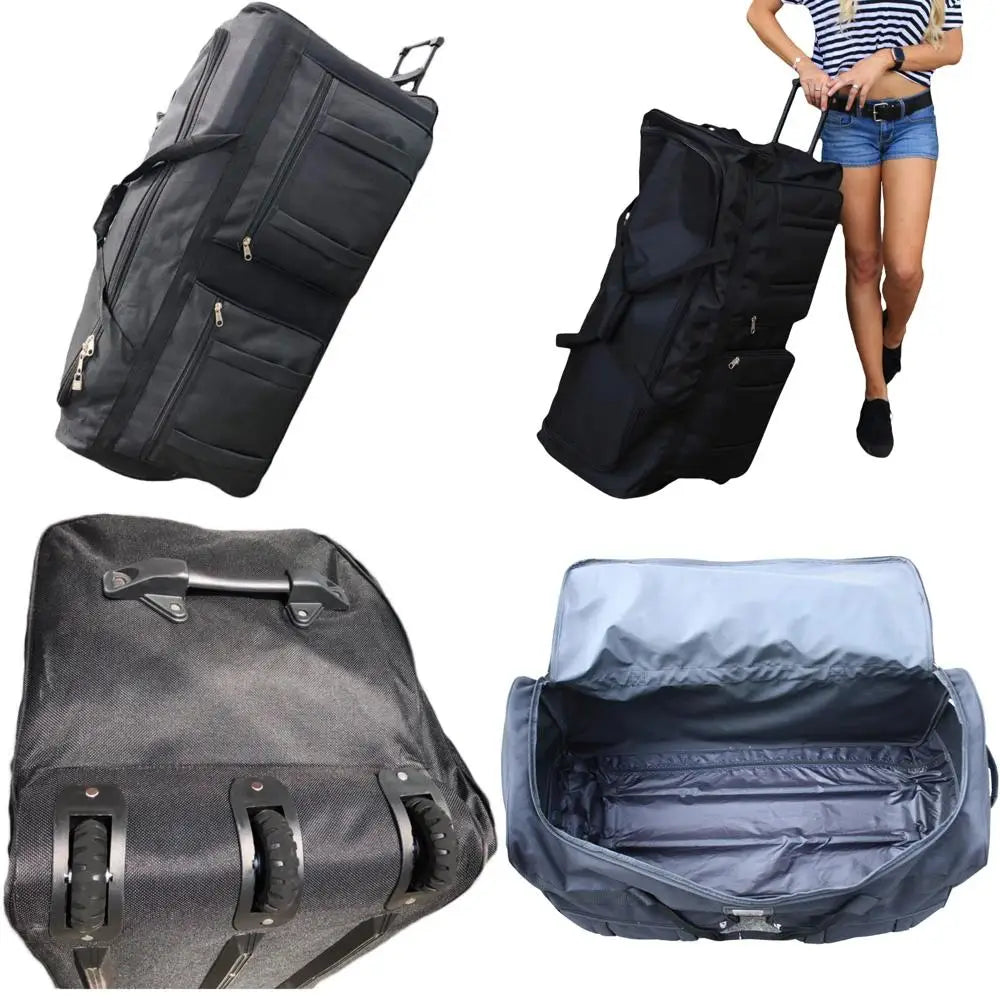 Heavy Duty XL Rolling Duffle Bag 36-inch Luggage Hockey Bag with Wheels Oversized Travel Bag
