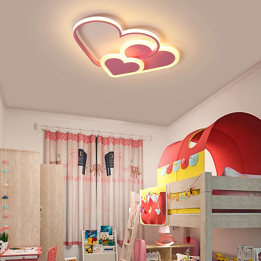 LED Ceiling Spotlight Heart Shaped Light Girl Lamp For Children Room  W/Remote Average Life 30000 Hours
