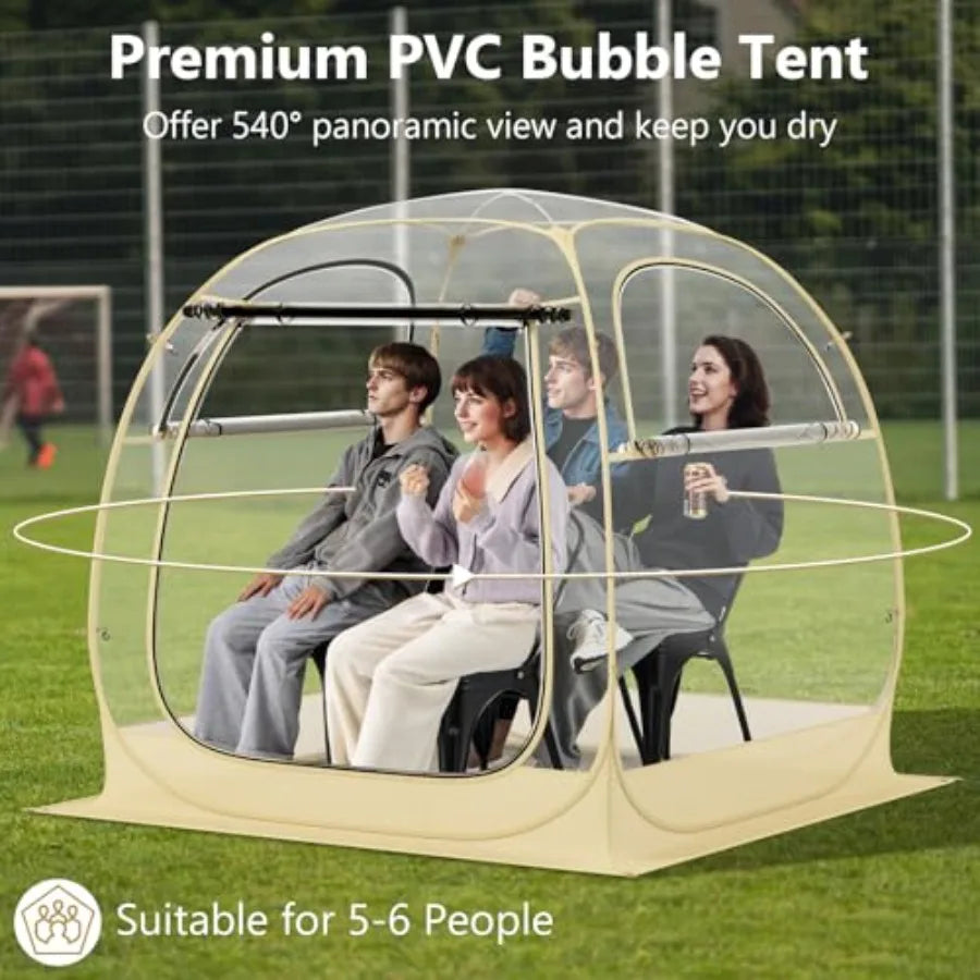 All Weather Pop Up Instant Tent for 56 People With Waterproof Tarp Floor Outdoor Clear Bubble for Sports Events Fishing Camping