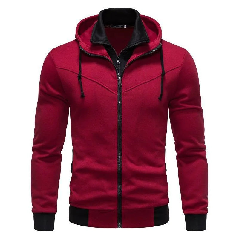 Autumn men's sportswear long sleeved jacket hooded sweatshirt zipper opening jacket men's hooded sweatshirt slim fit men's cloth