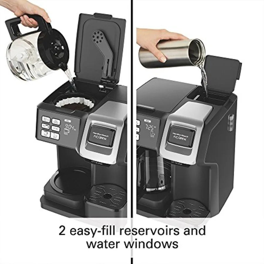 FlexBrew 2-Way Brewer Programmable Coffee Maker 49976 Bundle with Support Extension for Home and Office Use Offers Customizable