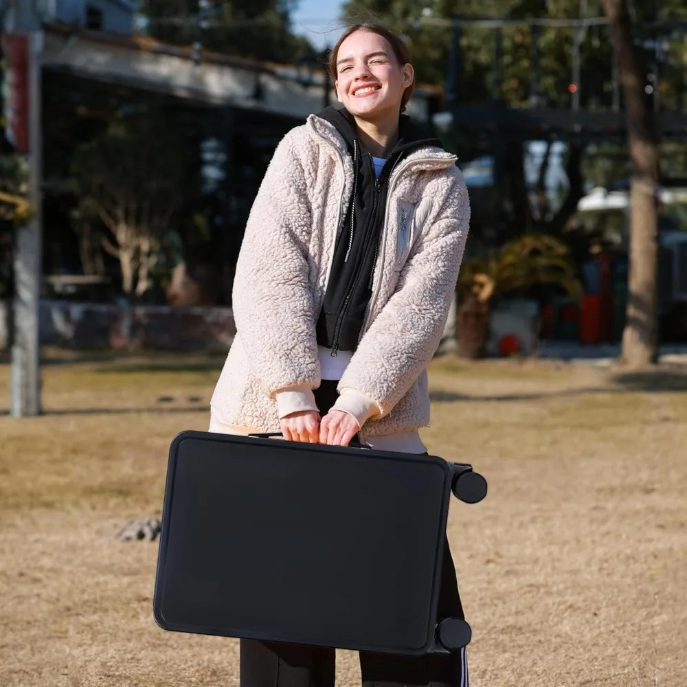 Frameless Hardshell Spinner Luggage with TSA Lock, 20 Wide Handle, PC Material, Zipper Closure for Travelers