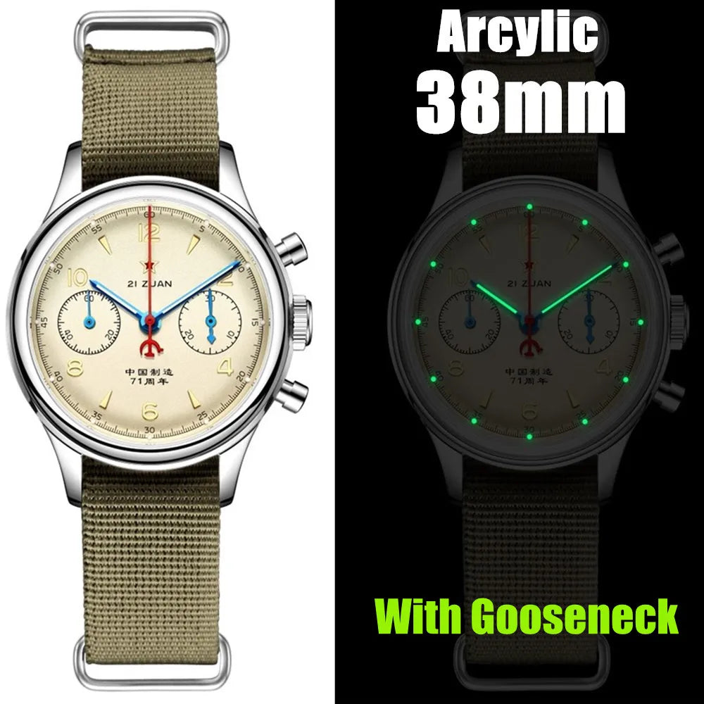 Seakoss 38mm 40mm Men's 1963 Chronograph Acrylic Sapphire Glass With Seagull ST19 Hand Winding Movement Male Mechanical Watches