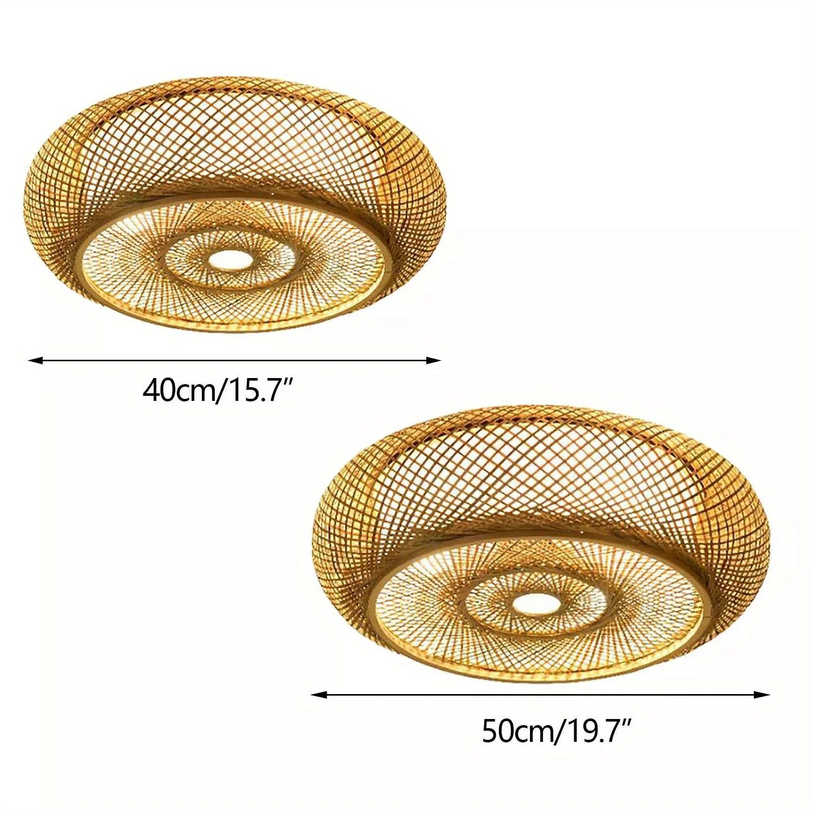 Hand-Woven Bamboo Ceiling Light 3-Light Drum Shade Natural Rattan Pendant for Living Room Bedroom Study Zen Decor
