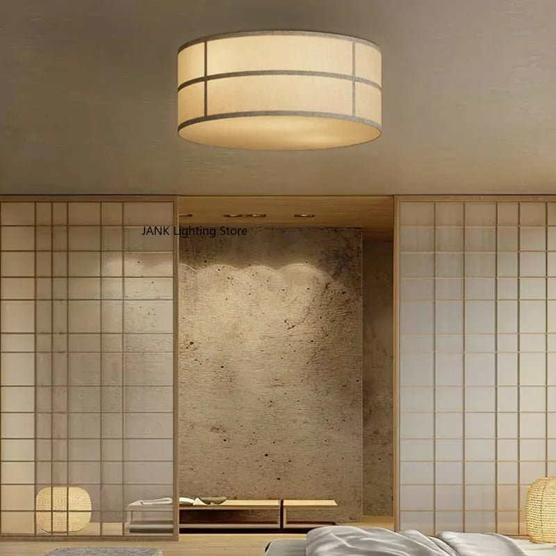Wabi Sabi Japanese Style Homestay Ceiling Light  Bedroom Master Light  Fabric Lighting Fixtures Including Light Bulbs