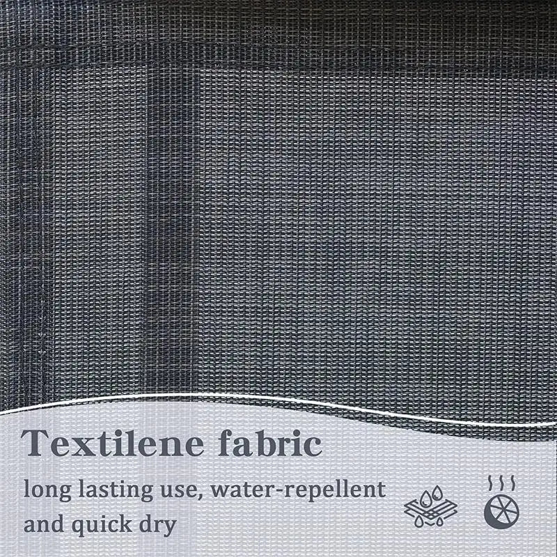 Outdoor Bistro Set of 2, C Spring Motion Chair & Ottoman, All-Weather Armchair, Quick Dry Textile for Patio, Porch, Deck,