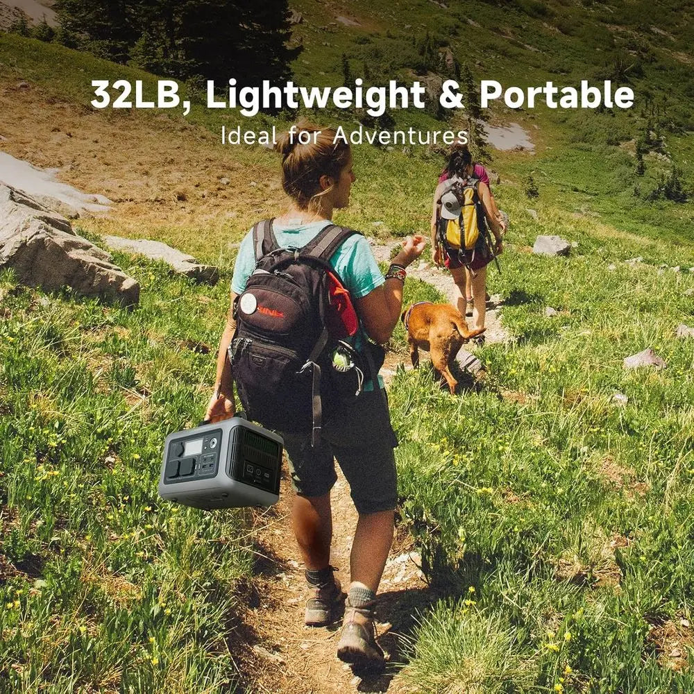 600w Portable Power Station, 299Wh LiFePO4 Battery Backup, R600(Peak 1200w) Solar Generator, 1 Hour Fast Charge Solar Power Bank