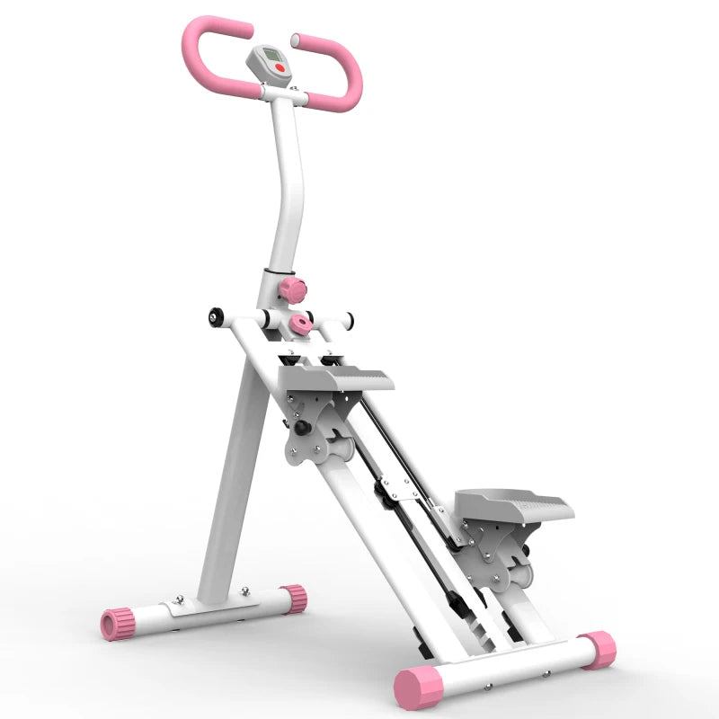 Stair Stepper With Resistance Home Upgrade Vertical Climber Workout Machine Climber Fitness Equipment Adjustable Handlebar Pink