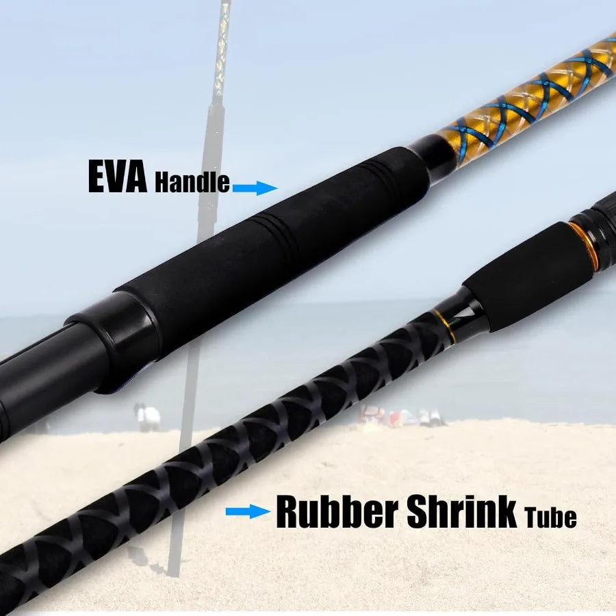 Surf 2Piece 3Piece 4Piece Fishing Rod Spinning Casting Carbon Fiber Travel Fishing Rod for Saltwater Freshwater Angling