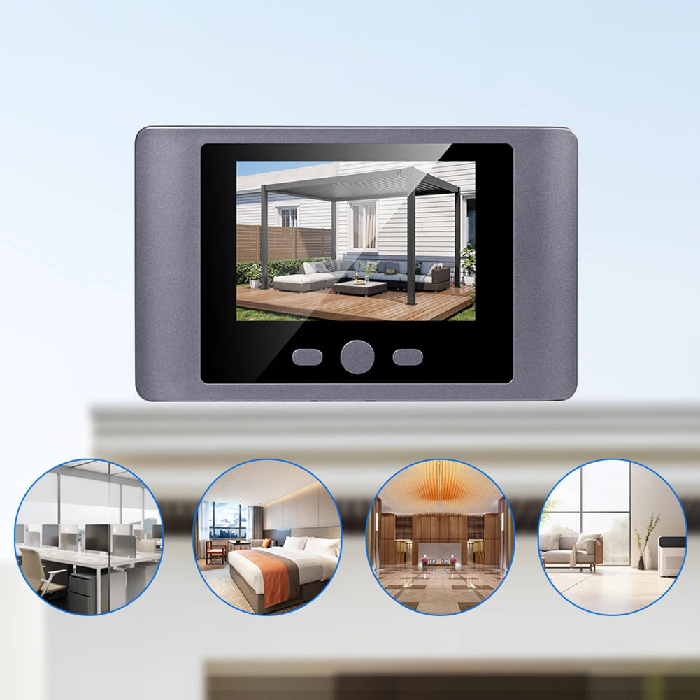 Mini Peephole Smart Wireless Door Viewer Camera IR Night Vision Front Door Peephole Camera 2.8 Inch Doorbell Door Camera 2000mAh