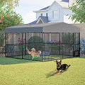 Large 10x10x6 Outdoor Dog Cage, Heavy-Duty Steel Kennel with Rust-Proof Galvanizing and Safety Lock