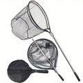 Ackibbik 1pc Large Rubber Fishing Net with Telescoping Handle Kayak with Bag Extend 70 to 94 Inch Net Depth 27.5 Inch