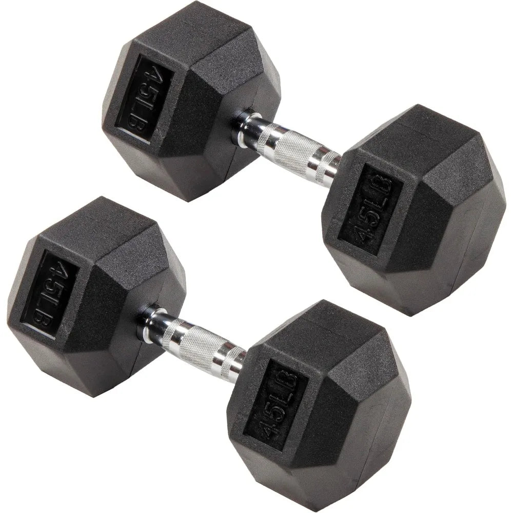 Fitness Premium Rubber Encased Hex Dumbbell