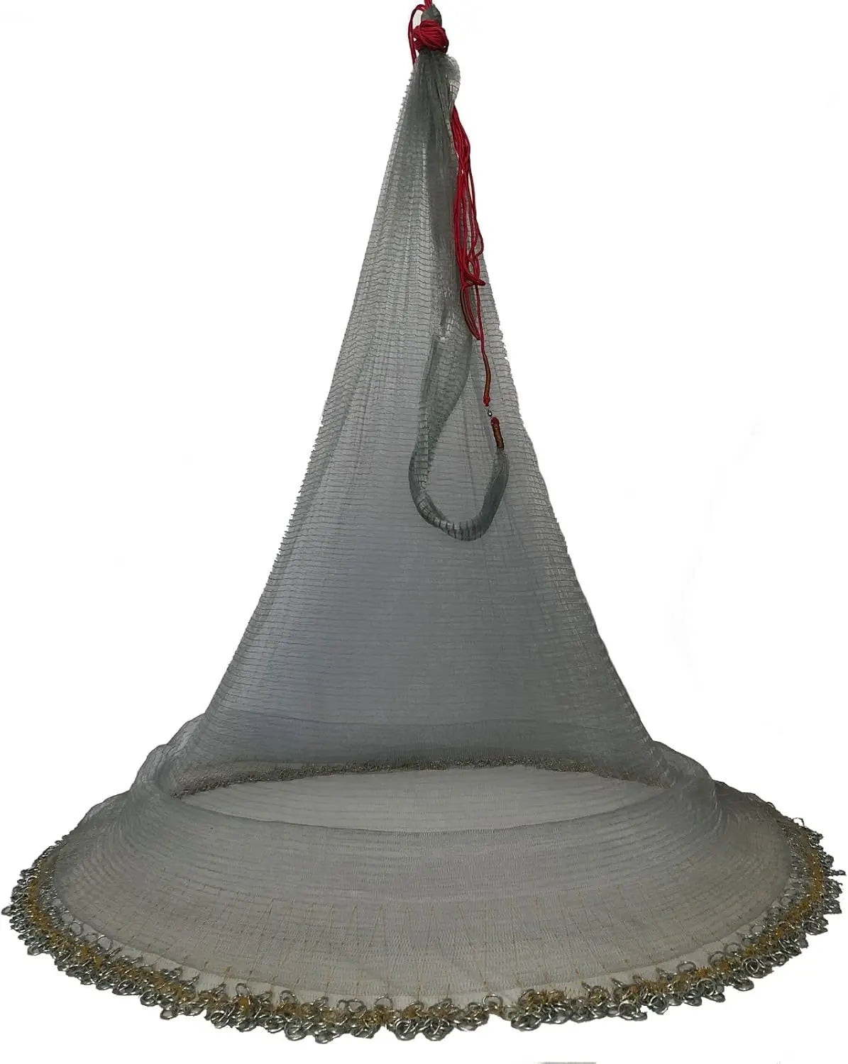 Saltwater Fishing Cast Net with Heavy Chain Sinkers, 6ft/10ft Radius, 3/8inch Mesh for Bait Trap