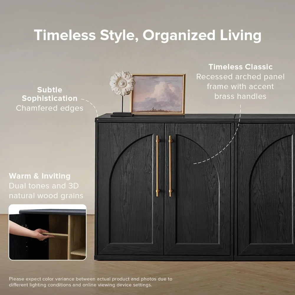 Blake Storage Cabinet, Small Modular Accent Display Sideboard Buffet Cabinet with Storage, Media Console Credenza, for Kitchen,