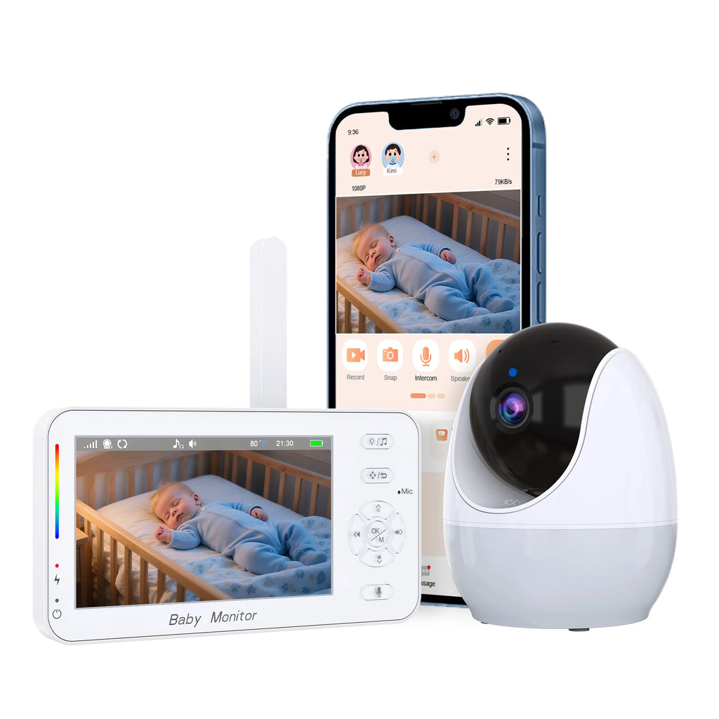 4.3Inch IPS Screen 2MP 1080P PTZ IP Dome Camera Night-Lamp Feeding Timer  Cry Detection Home Security CCTV Intercom Baby Monitor