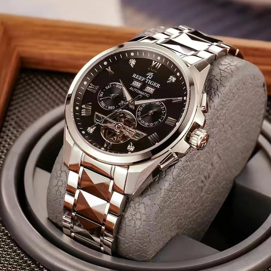 reef tiger Men's Automatic Mechanical Watch, Men's Casual Business Wristwatch RGA8235