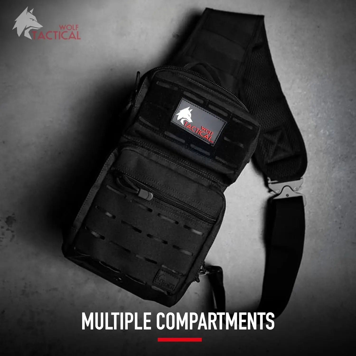 EDC Sling Bag - Concealed Carry Shoulder Bag for Range, Travel, Hiking, Outdoor Sports (Black)