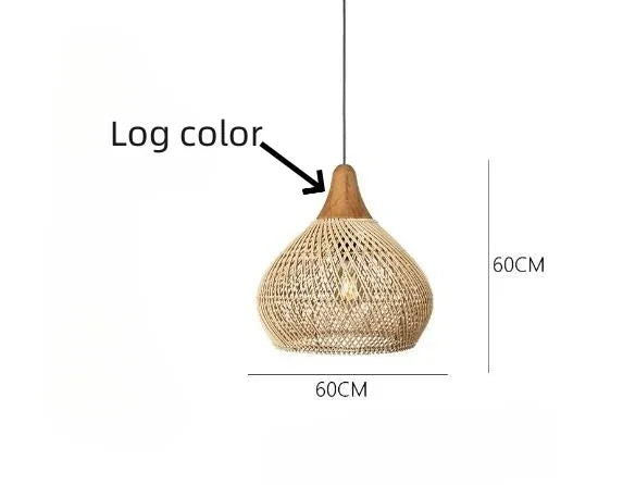 Designer Pendant Lamps Vintage Handmade Rattan Led Light Japanes Style Lighting for Kitchen Island Loft Dining Room
