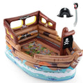 Pirate Ship Bounce House Inflatable with Built-in Motor Boat Shaped for Aged 3+ Indoor Outdoor Party Game Includes Sword Hat Re