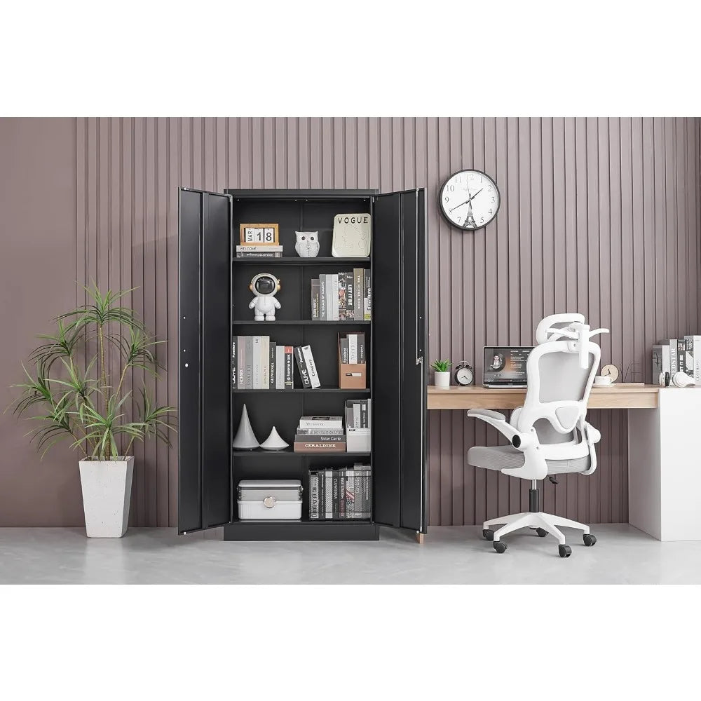 Metal Storage Cabinet with Adjustable Shelves, Garage Storage Cabinets with Doors and Shelves, File Cabinets for Home Office