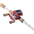 Krazy Americana Baitcast Combo with 7' 1pc Medium Heavy IM7 Graphite Rod and Cork Grips Ideal for Precision Castin