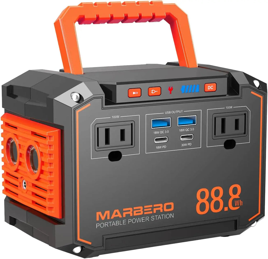 88.8Wh Portable Power Station with 150W AC Output, Solar-Ready for Camping, Hiking & Emergency Backup