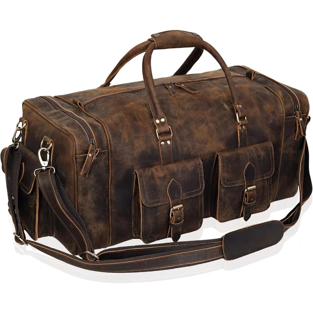 Large duffel bags for men holdall leather travel bag overnight gym sports weekend bag
