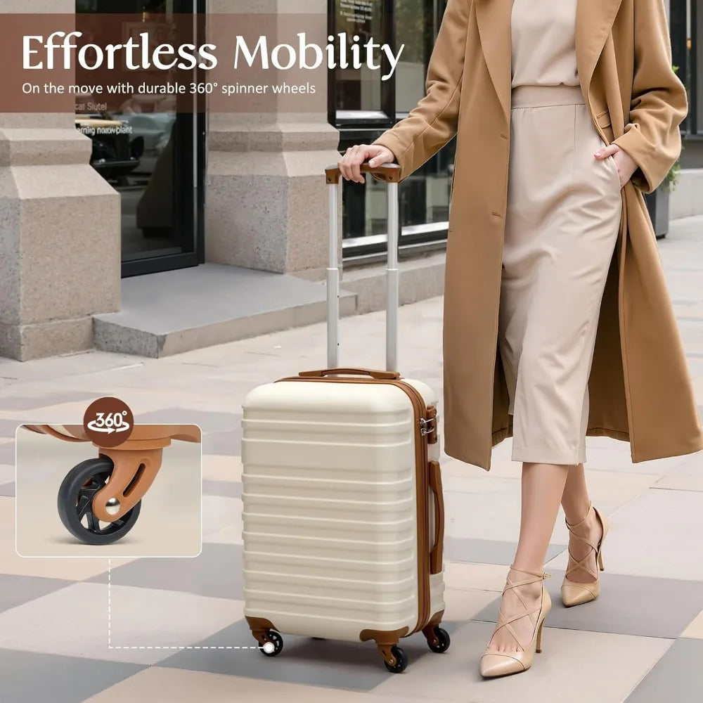 3 Piece Hardside Spinner Luggage Set with TSA Lock, Carry-On Size, Black (Large, Medium, Small)