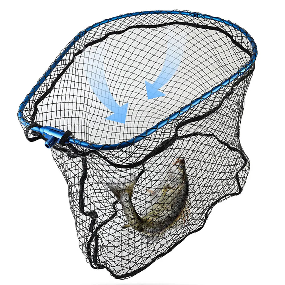 Aluminum Alloy Fishing Landing Net Foldable Trout Net Catch and Release Net Fishing Accessories