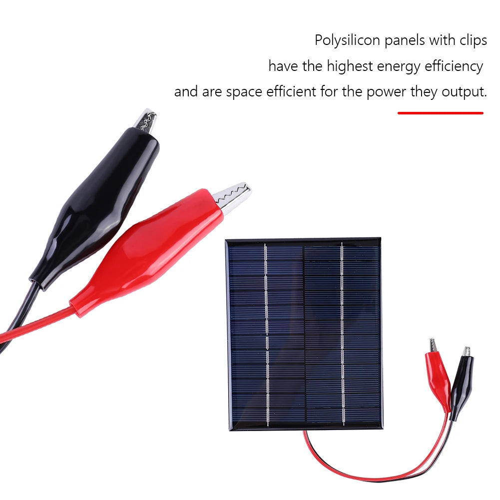 Waterproof Solar Panel 10W 12V DIY Polysilicon Epoxy Panels Portable Solar Cell Charger for 9-12V Battery for Outdoor Lamp Pump