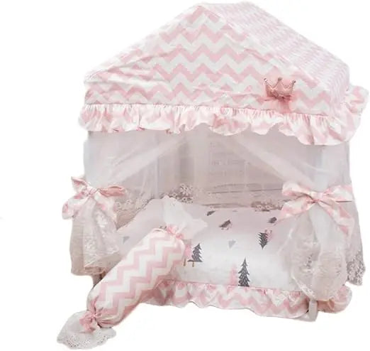 Luxury Pet Bedding with Warmth for Cats and Dogs, Elevated Sleep Solutions, Winter Comfort, Starry Night Design, Easy Litter Acc