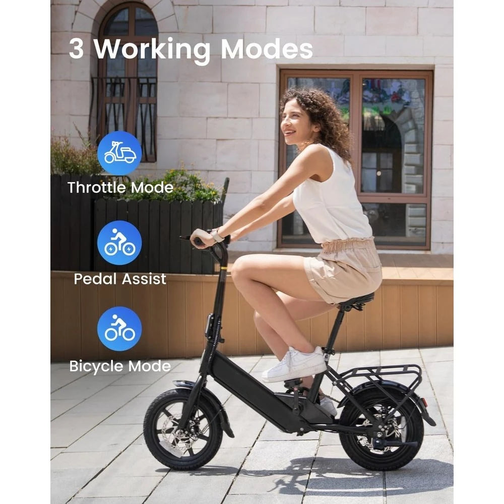 Folding Electric Bike for Adults & Teens 350W Motor 36V 7.8Ah Battery 3 Speed Assist Levels Dual Disc Brakes，Customized
