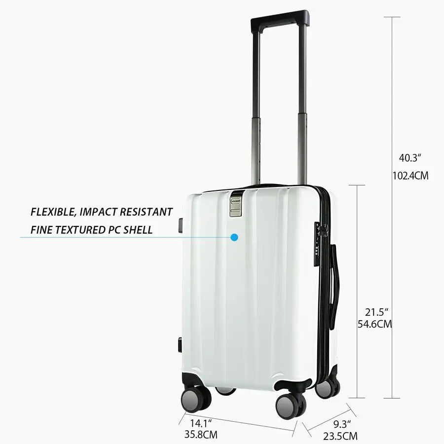 Expandable Carry On Luggage with Spinner Wheels amp Builtin TSA Lock, Durable Suitcase Rolling Luggage with USB Port, CarryOn 20