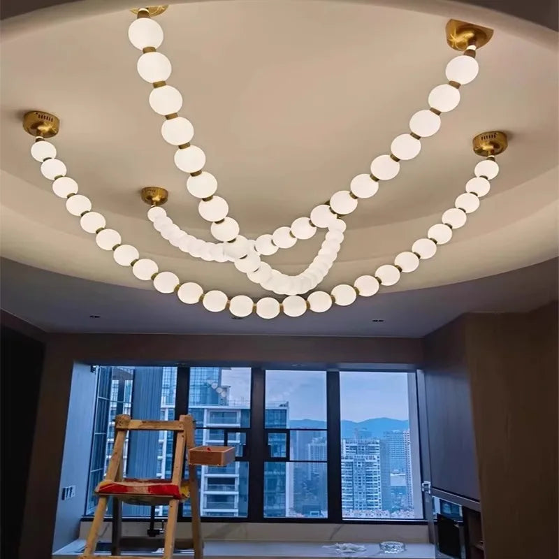 Nordic Magic Bean Pendant Lamp Indoor Decor Led Ceiling Lamp for Living Room Kitchen Hotel Hall Dine Beads LED Hanging Lamp