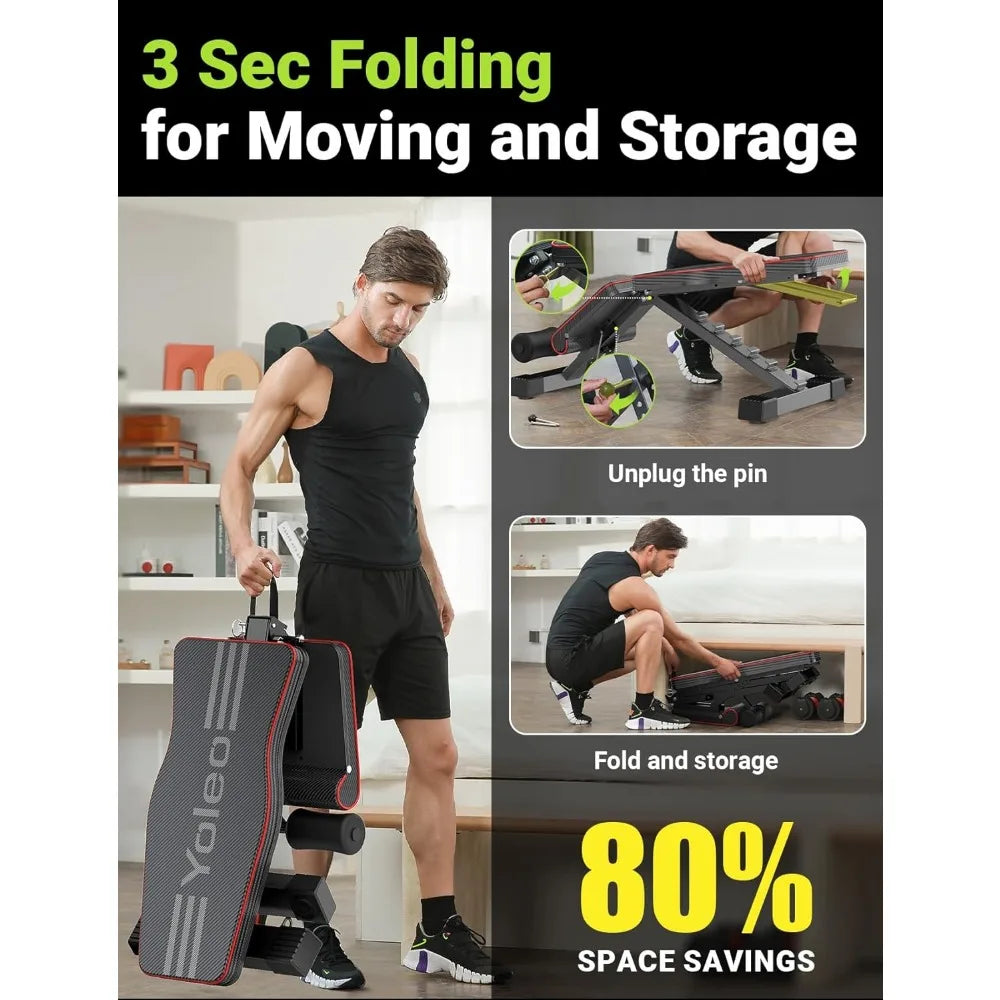 Adjustable weight bench for full body exercise; Folding bench bench Adjustable sloped down flat bed practical exercise bed