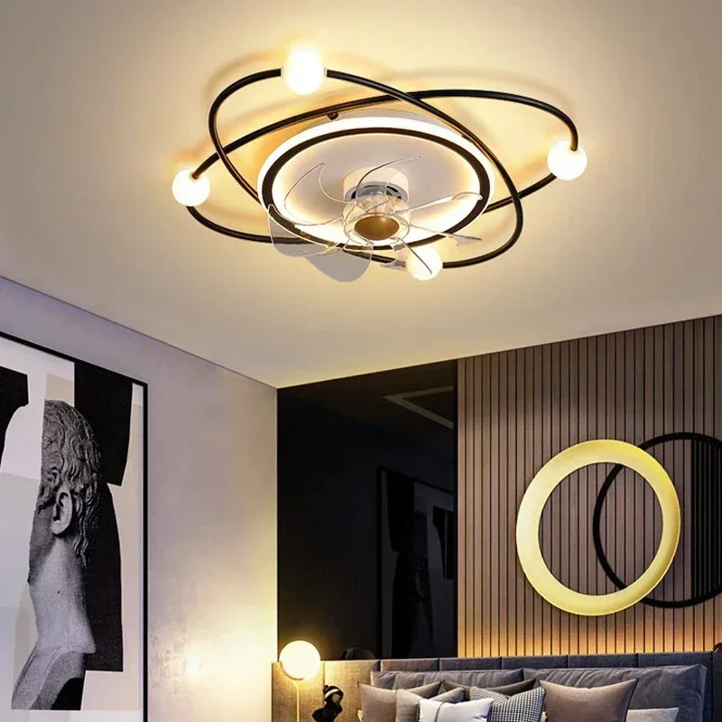 Modern Minimalist Invisible Integrated Ceiling Fan Light Living Room Bedroom Household Interior Decoration Light